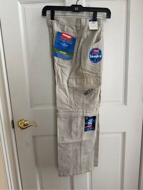 NWT Kids WRANGLER Originals Khaki Zip-Off Pants to Shorts 14 HUSKY 100% Cotton